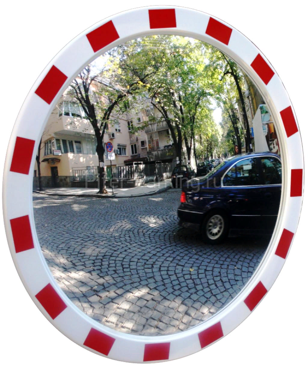 Зеркало дорожное круглое со светоотражающей окантовкой D 900 мм 