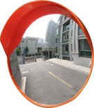 Зеркало дорожное круглое с защитным козырьком D 450 мм 