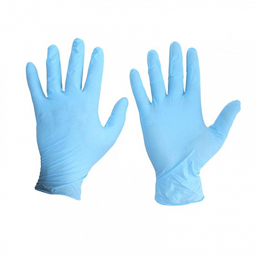 Перчатки нитриловые размер M (в упаковке 100 шт.) синии